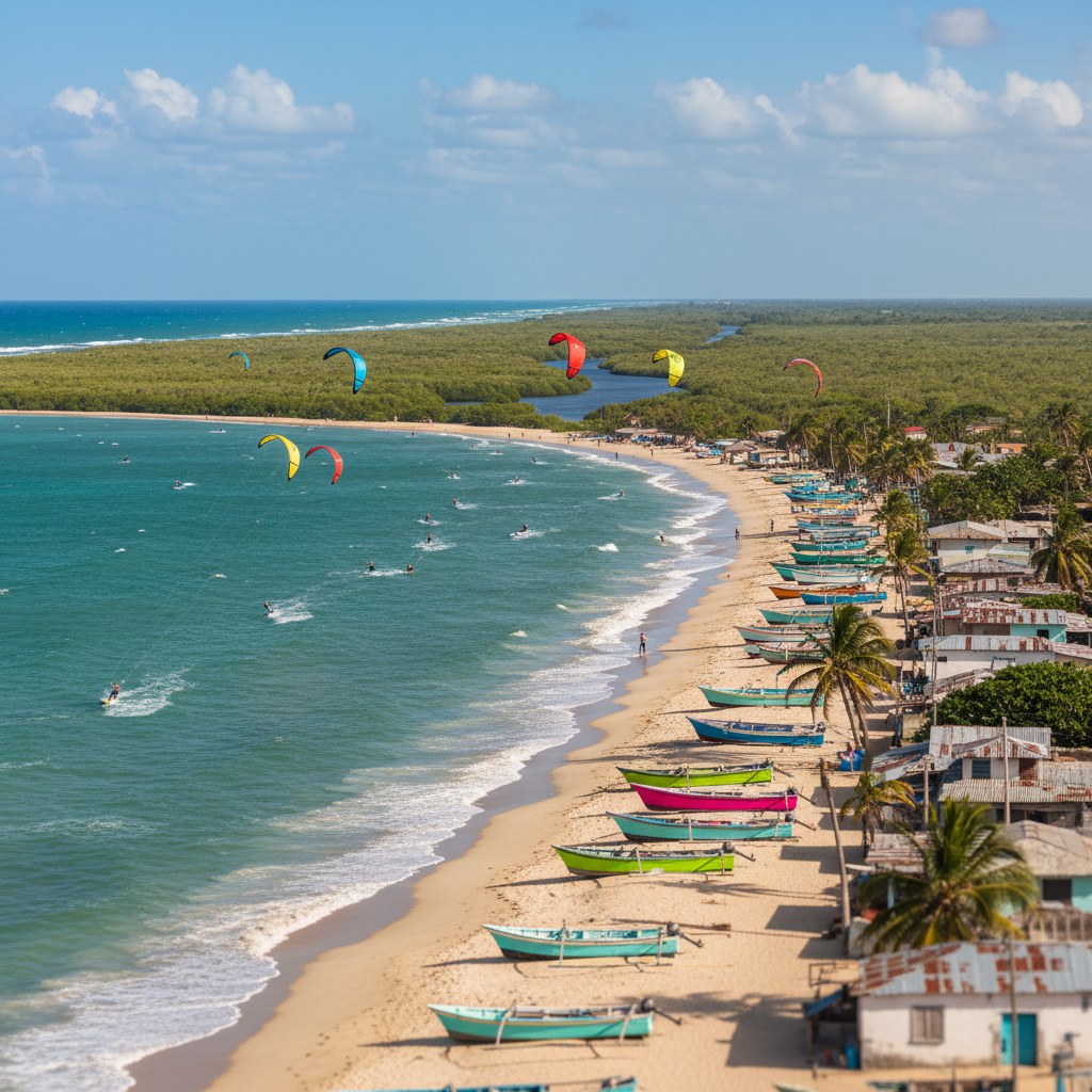 La Boquilla kitesurfing beach, Cartagena