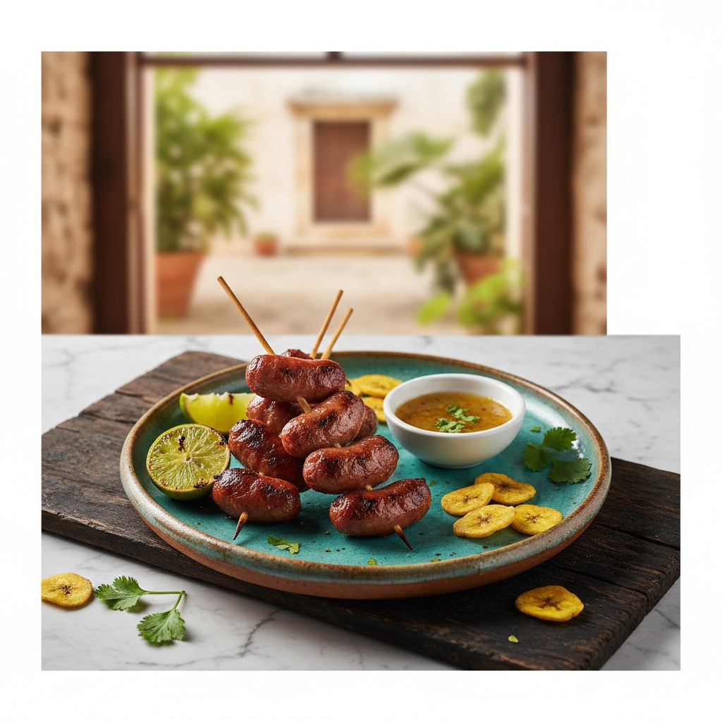 Butifarra sausage pincho, the iconic Cartagena street snack